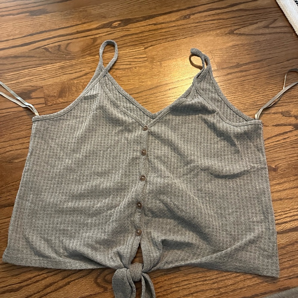 Gray Cropped Shirt